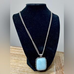 Lucky Brand Reversible Peace Flower Power Faux Turquoise Necklace Pendant